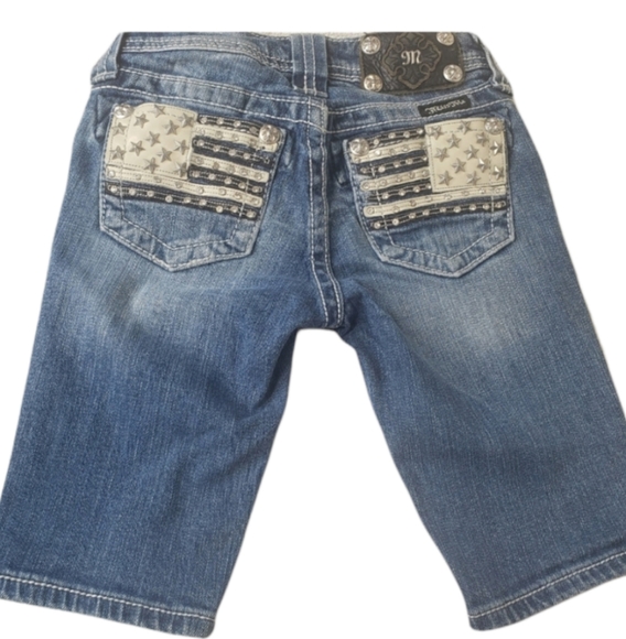 Miss Me Other - Miss Me girls denim blue  studded size 8 bermuda shorts